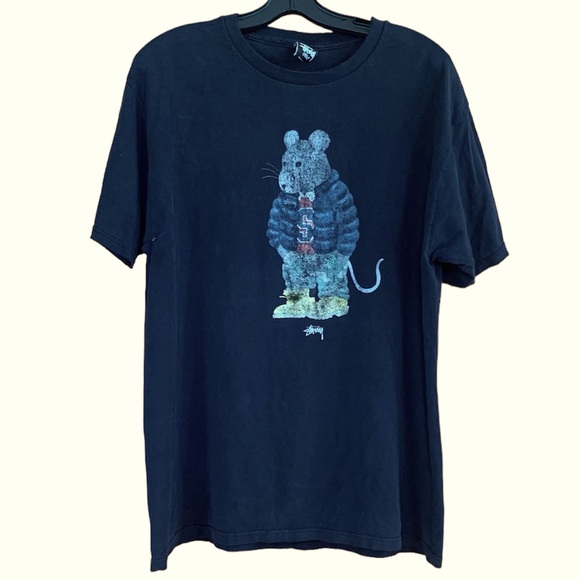 Stussy Other - Stussy Black Thug Rat Shirt with graphics and logo - RARE
